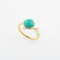 Teal Quartz Gemstone Beautiful Silver Ring para fornecedor de jóias por atacado